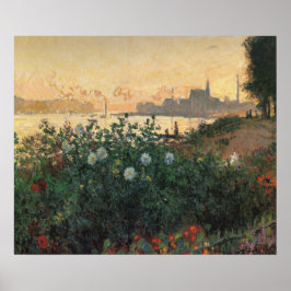 Bloeiende rivieroever, Argenteuil - Claude Monet Poster