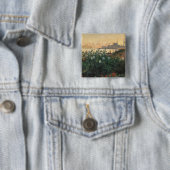 Bloeiende rivieroever, Argenteuil - Claude Monet - Vierkante Button 5,1 Cm (In situ)
