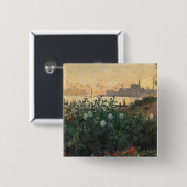 Bloeiende rivieroever, Argenteuil - Claude Monet - Vierkante Button 5,1 Cm (Voorkant /achterkant)