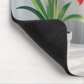 Bloeiende rode amaryllis  muismat (Hoek)