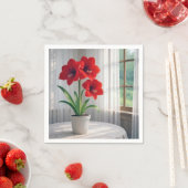 Bloeiende rode amaryllis  servet (Insitu)