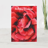 Bloeiende rode rozenblaadjes Art Verjaardag Kaart (Voorkant)