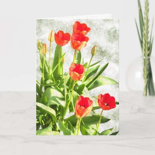 Bloeiende rode tulpen Note Kaart (Voorkant)