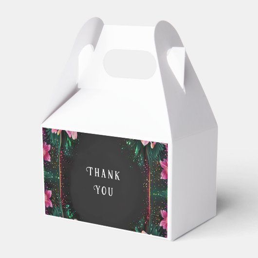 Bloeiende Romance: een volledig bloemenbruiloftsth Bedankdoosjes (Achterkant)