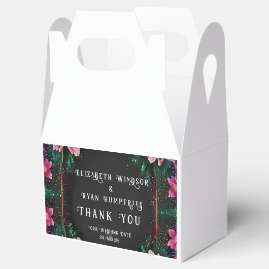 Bloeiende Romance: een volledig bloemenbruiloftsth Bedankdoosjes (Geopend)