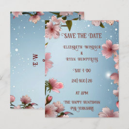 Bloeiende Romance: een volledig bloemenbruiloftsth Briefkaart