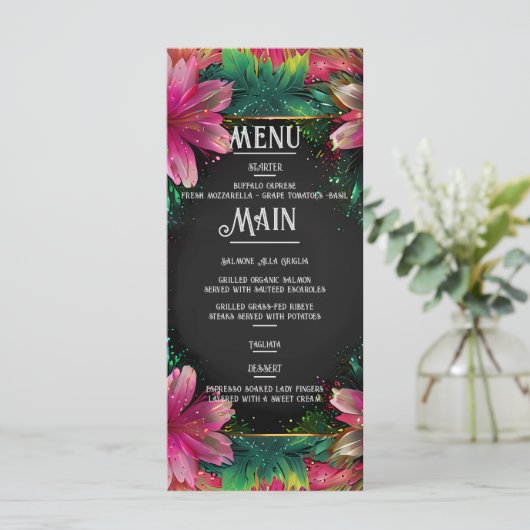 Bloeiende Romance: een volledig bloemenbruiloftsth Menu (Staand voorkant)