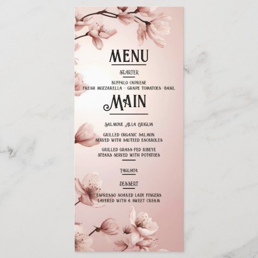 Bloeiende Romance: een volledig bloemenbruiloftsth Menu (Voorkant)