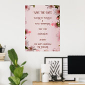Bloeiende Romance: een volledig bloemenbruiloftsth Poster (Thuiskantoor)