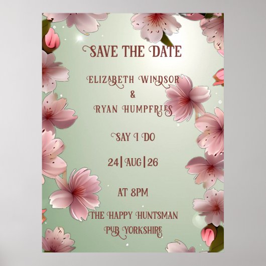 Bloeiende Romance: een volledig bloemenbruiloftsth Poster (Voorkant)