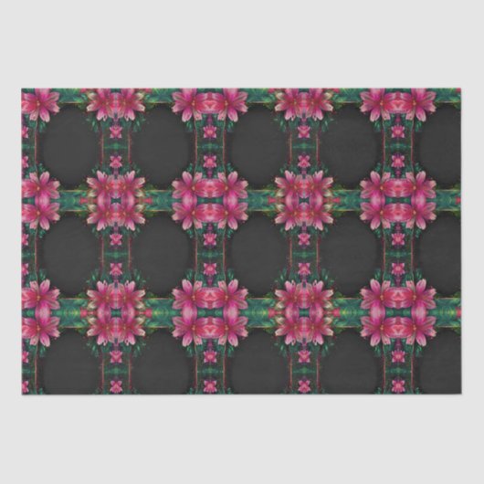 Bloeiende Romance: een volledig bloemenbruiloftsth Tissuepapier (Voorkant)