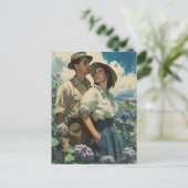 Bloeiende Romance in Hydrangea-velden Briefkaart (Staand voorkant)