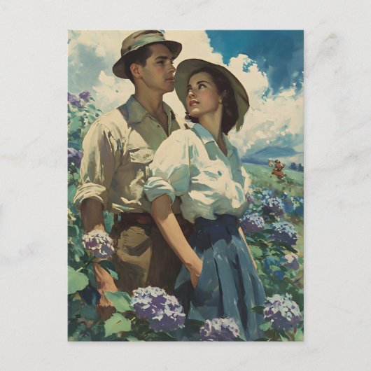 Bloeiende Romance in Hydrangea-velden Briefkaart (Voorkant)