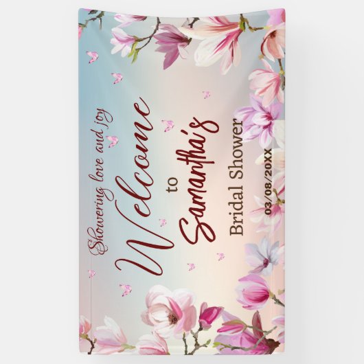 Bloeiende Romance - Vrijgezellenfeest Welkom Spandoek (Verticaal)