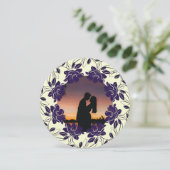 Bloeiende ronde valentijnen kaart met een foto (Staand voorkant)