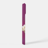 Bloeiende Roos Alleen op Magenta iPhone 15 Case (Rechterkant)