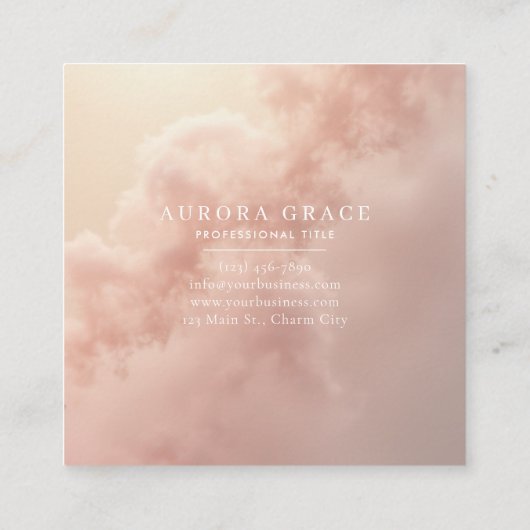 Bloeiende Roos Cloud Contactkaartje (Achterkant)