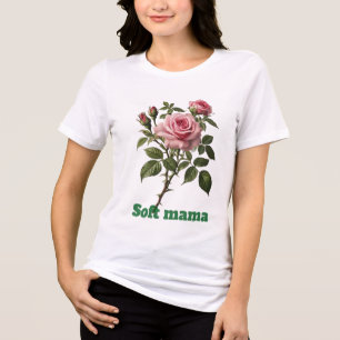 Bloeiende Roos – Gepersonaliseerde Botanische Mama Tri-Blend Shirt