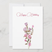 Bloeiende roze bloem feestdagenkaart (Voorkant)