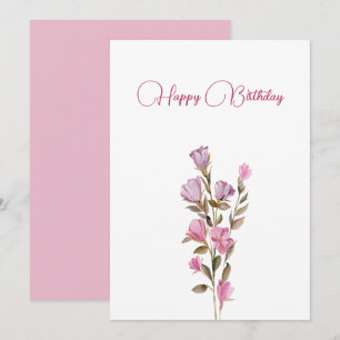 Bloeiende roze bloem feestdagenkaart