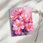 Bloeiende Roze Bloemblaadjes Bloem Schilderij Kaar