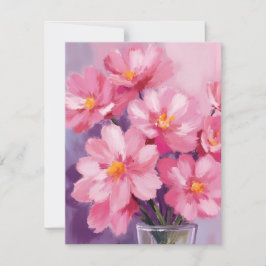Bloeiende Roze Bloemblaadjes | Bloem Schilderij Wa Bedankkaart