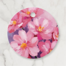 Bloeiende Roze Bloemblaadjes | Bloemenschildering  Bedankjes Labels
