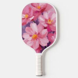 Bloeiende Roze Bloemblaadjes | Bloemenschildering  Pickleball Paddle