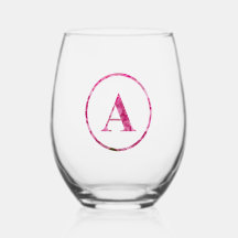 Bloeiende Roze Bloemen Monogram Lettering Art "A"