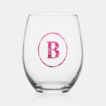 Bloeiende Roze Bloemen Monogram Lettering Art "B"