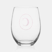 Bloeiende Roze Bloemen Monogram Lettering Art "C" Wijnglas Zonder Voet (Achterkant)