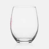 Bloeiende Roze Bloemen Monogram Lettering Art "M" Wijnglas Zonder Voet (Links)