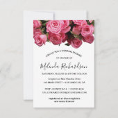 Bloeiende Roze Bloemen Waterverf Vrijgezellenfeest Kaart (Voorkant)