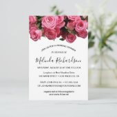 Bloeiende Roze Bloemen Waterverf Vrijgezellenfeest Kaart (Staand voorkant)