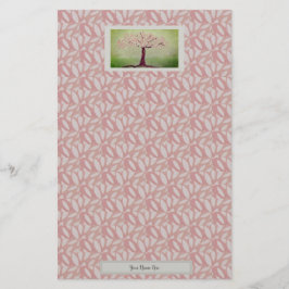 bloeiende roze boom briefpapier