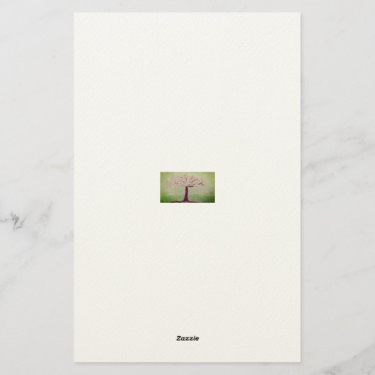 bloeiende roze boom briefpapier (Achterkant)