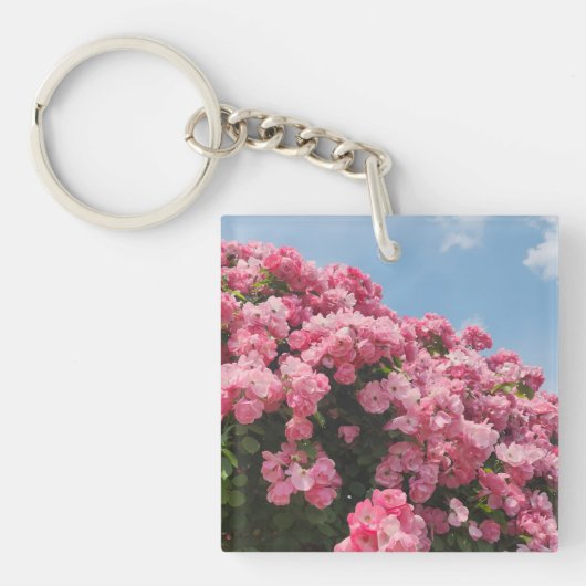 Bloeiende Roze Cascade Sleutelhanger (voorkant)