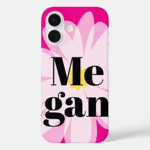 Bloeiende roze daisy bloem aangepaste iPhone 16 ho Hoesje