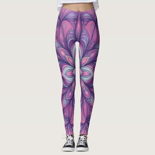 Bloeiende Roze Leggings (Voorkant)