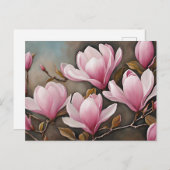 Bloeiende roze Magnolia bloemen Briefkaart (Voorkant / Achterkant)