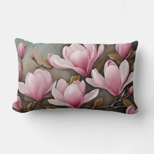 Bloeiende roze Magnolia bloemen Kussen
