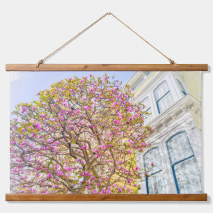 Bloeiende Roze Magnolia Bloesems Hangend Wandkleed