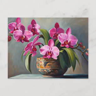 Bloeiende Roze Orchidee Bloem Plant Briefkaart