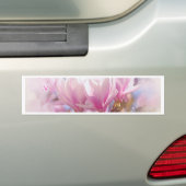 Bloeiende Roze Paarse Magnolia - Lente Bloem Bumpersticker (Op auto)