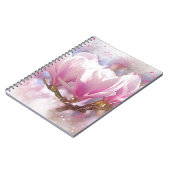 Bloeiende Roze Paarse Magnolia - Lente Bloem Notitieboek (Linkerzijde)