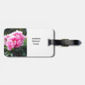 Bloeiende Roze Pioenrozen Bagagelabel (Achterkant horizontaal)