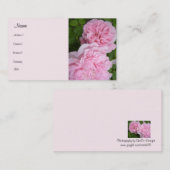 Bloeiende Roze Rozen Visitekaartje (Voorkant / Achterkant)
