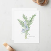 Bloeiende Rozemarijn Illustratie Notitiekaartje (Voorkant / Achterkant in situ)