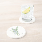 Bloeiende rozemarijn zandsteen onderzetter (Zijkant)