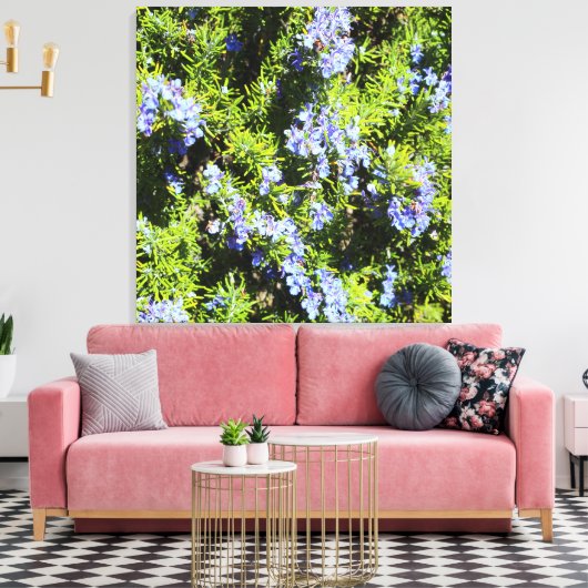 bloeiende rozemarijnstruik canvas afdruk (Insitu (Woonkamer))
